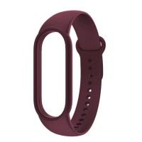 Ремешок для Xiaomi Mi Band 5 силиконовый бордовый