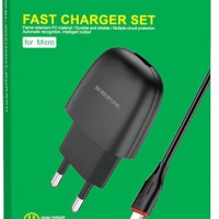 Сетевое зар. устр. Borofone BA49A с шнуром Micro 1USB 2.1A черное