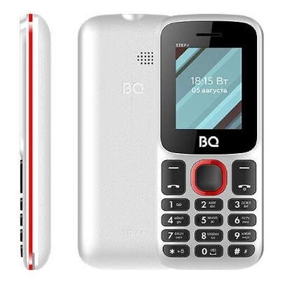 Мобильный телефон BQ Step+ (BQ-1848) 1.77&quot;/128x160/600mAh/2G/MicroSD до 32GB/FM бело-красный Мобильный телефон BQ Step+ (BQ-1848) 1.77"/128x160/600mAh/2G/MicroSD до 32GB/FM бело-красный