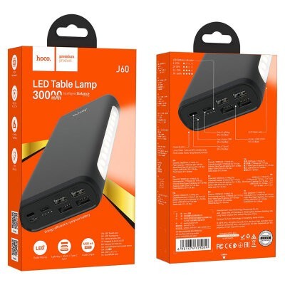 Powerbank Hoco J60 30000mAh 4USB+Lightning+Micro+Type-C черный Powerbank Hoco J60 30000mAh 4USB+Lightning+Micro+Type-C черный