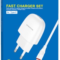 Сетевое зар. устр. Borofone BA49A с шнуром Type-C 1USB 2.1A белое