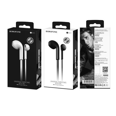 Наушники с микрофоном Borofone BM23 Bright Sound 1.2м плоский черный Наушники с микрофоном Borofone BM23 Bright Sound 1.2м плоский черный