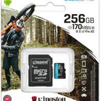 micro SDXC карта памяти Kingston 256GB Class10 170R A2 U3 V30 Canvas Go Plus с адапт.(SDCG3/256GB)