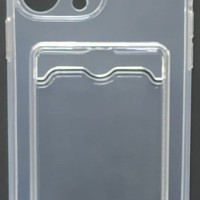 Чехол-накладка силикон с карманом под карту i-Phone 13 Pro Max 6.7" прозрачная