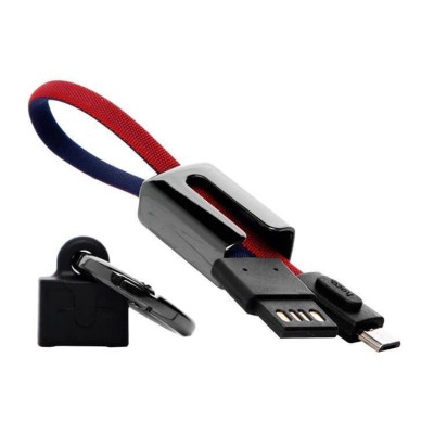 Usb Кабель-зарядка Micro Hoco U36 2.4A 19см брелок c карабином в тканевой оплётке Usb Кабель-зарядка Micro Hoco U36 2.4A 19см брелок c карабином в тканевой оплётке
