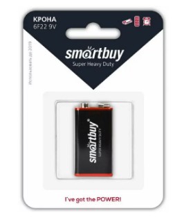 Батарейка солевая крона Smartbuy 6F22/1B (12/240) SBBZ-9V01B Батарейка солевая крона Smartbuy 6F22/1B (12/240) SBBZ-9V01B