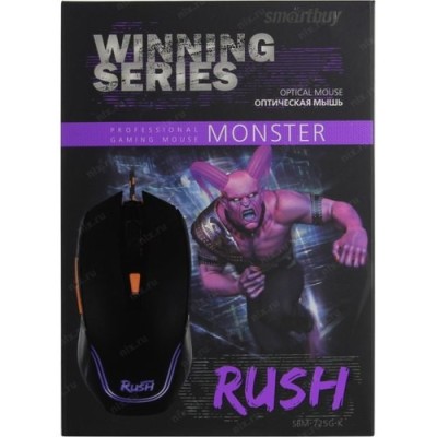 Мышь игровая проводная Smartbuy RUSH Monster черная (SBM-725G-K) Мышь игровая проводная Smartbuy RUSH Monster черная (SBM-725G-K)