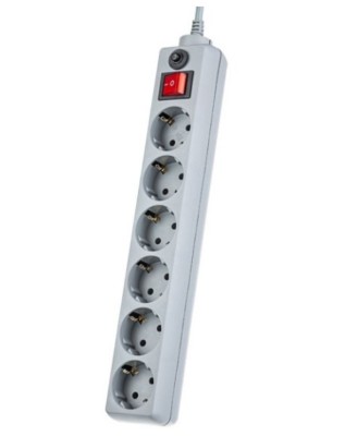 Сетевой фильтр Perfeo Power+ (PF-PP-6/3,0-G) 3м/6 розеток серый Сетевой фильтр Perfeo Power+ (PF-PP-6/3,0-G) 3м/6 розеток серый