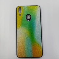 Накладка для Huawei Honor 8C силикон со стеклом блестящая