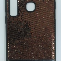 Накладка для Samsung Galaxy A9 (2018) силикон кожзам с блестками