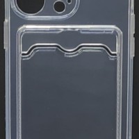 Чехол-накладка силикон с карманом под карту i-Phone 12 Pro 6.1" прозрачная