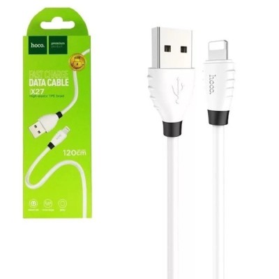 Usb Кабель-зарядка Lightning Hoco X27 Excellent charge 2.4A 1.2м силиконовый белый Usb Кабель-зарядка Lightning Hoco X27 Excellent charge 2.4A 1.2м силиконовый белый