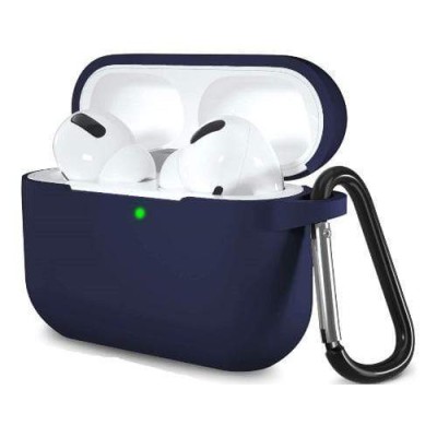 Силиконовый чехол для AirPods Pro c карабином тёмно-серый Силиконовый чехол для AirPods Pro c карабином тёмно-серый