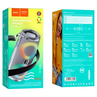 Bluetooth колонка Hoco HC12 BT5.0/2400mAh/4ч/10Вт/TF/FM/USB/AUX серая Bluetooth колонка Hoco HC12 BT5.0/2400mAh/4ч/10Вт/TF/FM/USB/AUX серая
