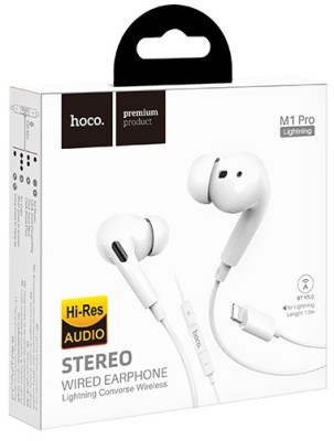 Наушники с микрофоном Hoco M1 Pro 1.2м Lightning белые Наушники с микрофоном Hoco M1 Pro 1.2м Lightning белые