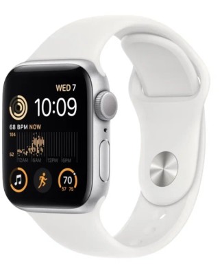Apple Watch SE2 GPS 44мм Aluminum Case with Sport Band, серебро/белый Apple Watch SE2 GPS 44мм Aluminum Case with Sport Band, серебро/белый