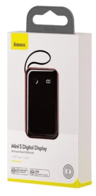 Powerbank Baseus Mini S Digital Display 10000mAh 1USB/USB-C 3A PPXF-E01 красно-черный Powerbank Baseus Mini S Digital Display 10000mAh 1USB/USB-C 3A PPXF-E01 красно-черный