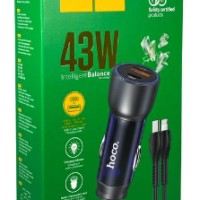 Автомобильное заряд. устр. Hoco NZ8 1USB/1C + кабель TC-L 18W/25W серый