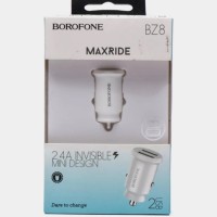 Автомобильное заряд. устр. Borofone BZ8 2USB 2.4A белое