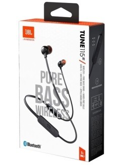 Беспроводные наушники для спорта JBL T115BT BT4.2/160mAh/8ч черные Беспроводные наушники для спорта JBL T115BT BT4.2/160mAh/8ч черные