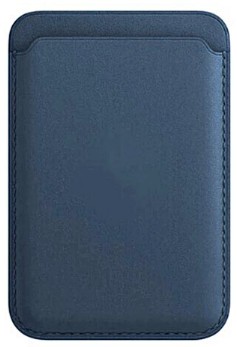 Кожаный чехол-бумажник для карт и визиток MagSafe Leather Wallet для Apple i-Phone тёмно-синии Кожаный чехол-бумажник для карт и визиток MagSafe Leather Wallet для Apple i-Phone тёмно-синии