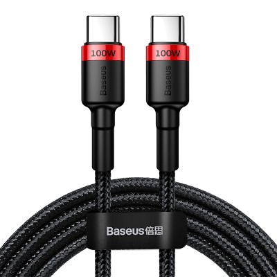 Кабель-зарядка Type-C на Type-C Baseus Cafule PD2.0 100W 2м красно-черная Кабель-зарядка Type-C на Type-C Baseus Cafule PD2.0 100W 2м (CATKLF-AL91) красно-черная