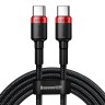 Кабель-зарядка Type-C на Type-C Baseus Cafule PD2.0 100W 2м красно-черная