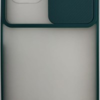 Накладка со шторкой камеры Redmi Note 10 4G матовая зеленая