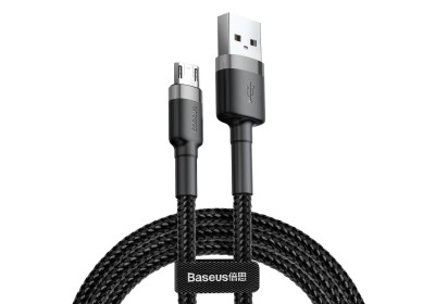 Usb Кабель-зарядка Micro Baseus Cafule 1м BG1 серебристо-черный Usb Кабель-зарядка Micro Baseus Cafule 1м (CAMKLF-BG1) серебристо-черный