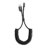 Usb Кабель-зарядка Lightning Baseus Elastic витой кабель, 2A, 1м, черный.