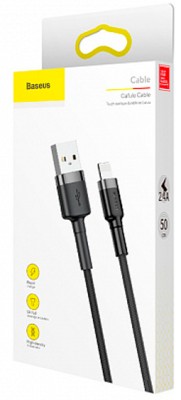 Usb Кабель-зарядка Lightning Baseus Cafule 0.5м (CALKLF-AG1) чёрный Usb Кабель-зарядка Lightning Baseus Cafule 0.5м (CALKLF-AG1) чёрный