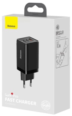 Сетевое зар. устр. Baseus GaN3 Pro Fast Charger 1USB+2C 65W (CCGP050101) черное Сетевое зар. устр. Baseus GaN3 Pro Fast Charger 1USB+2C 65W (CCGP050101) черное