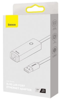 Переходник Baseus Lite series USB на RJ45 (WKQX000001) черный Переходник Baseus Lite series USB на RJ45 (WKQX000001) черный