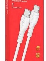 Usb Кабель-зарядка Type-C на Type-C Borofone BX51 Trumph 3A 60W 1м силиконовый белый