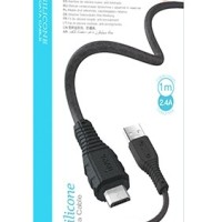Usb Кабель-зарядка Micro Hoco X67 Nano 2.4A 1м мягкий силиконовый черный