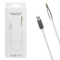 Кабель-переходник Lightning на AUX 3,5mm KY-122, белый