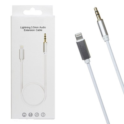 Кабель-переходник Lightning на AUX 3,5mm KY-122, белый Кабель-переходник Lightning на AUX 3,5mm KY-122, белый