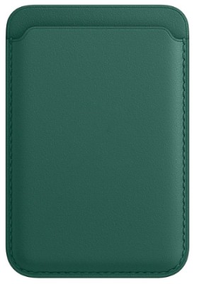 Кожаный чехол-бумажник для карт и визиток MagSafe Leather Wallet для Apple i-Phone зелёный Кожаный чехол-бумажник для карт и визиток MagSafe Leather Wallet для Apple i-Phone зелёный