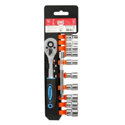 Ключ-трещотка с набором головок (12 предметов) Smartbuy One Tools Ключ-трещотка с набором головок (12 предметов) Smartbuy One Tools