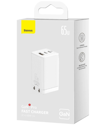 Сетевое зар. устр. Baseus GaN5 Pro Fast Charger 1USB+2C 65W CCGP120202 белое Сетевое зар. устр. Baseus GaN5 Pro Fast Charger 1USB+2C 65W CCGP120202 белое