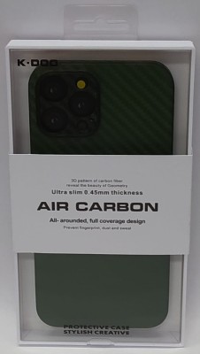 Накладка для i-Phone 12 Pro Max 6.7&quot; K-Doo Air Carbon пластик зеленая Накладка для i-Phone 12 Pro Max 6.7" K-Doo Air Carbon пластик зеленая
