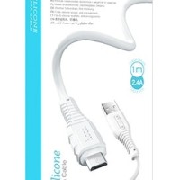 Usb Кабель-зарядка Micro Hoco X67 Nano 2.4A 1м мягкий силиконовый белый