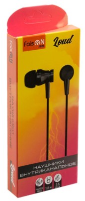 Стереонаушники Faison R8 Loud с микрофоном черные Стереонаушники Faison R8 Loud с микрофоном черные