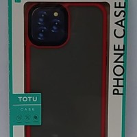 Накладка для i-Phone 12/12 Pro 6.1" TOTU Gingle под кожу серая-красная