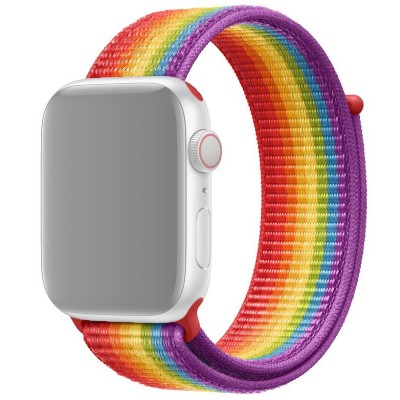 Сменный браслет для Apple Watch 38mm ткань липучка, разноцветный Сменный браслет для Apple Watch 38mm ткань липучка, разноцветный