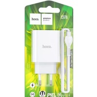 Сетевое зар. устр. Hoco C97A с шнуром Type-C на Type-C 1USB/1С PD3.0/QC3.0 20W/18W белое