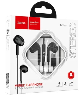 Стереонаушники Hoco M1 Max Type-C с микрофоном 1.2м черный Стереонаушники Hoco M1 Max Type-C с микрофоном 1.2м черный