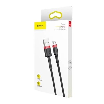 Usb Кабель-зарядка Micro Baseus Cafule 2м CAMKLF-C91 красно-черный Usb Кабель-зарядка Micro Baseus Cafule 2м CAMKLF-C91 красно-черный