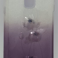 Накладка для Samsung Galaxy A6 Plus (2018) силикон с блестками цветы в ассортименте