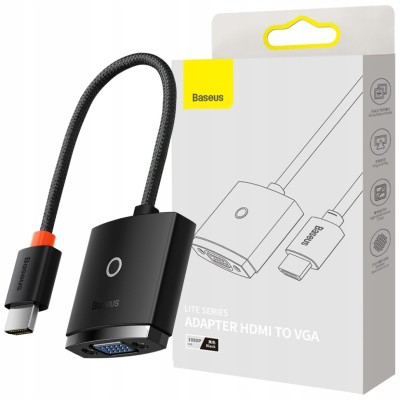 Переходник Baseus Lite series HDMI на VGA WKQX010001 черный Переходник Baseus Lite series HDMI на VGA WKQX010001 черный